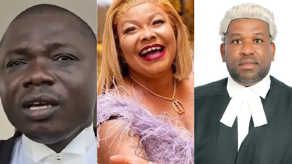 Asare Baffour (L) with Agradaa (M) and the late Ali Adam (R)