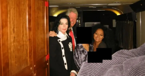 Michael Jackson and Diana Ross are photographed with Clinton