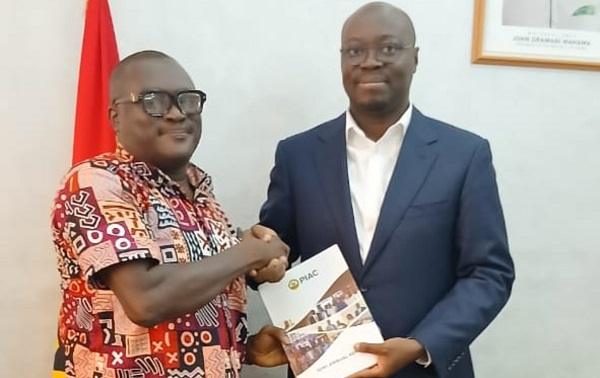 PIAC Chair Richard Ellimah and Minister of Finance, Dr Cassiel Ato Forson