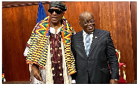 Stevie Wonder with President Akufo-Addo