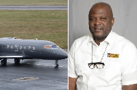 A picture of Ibrahim Mahama's jet set to be converted into an air ambulance