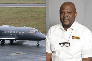 A picture of Ibrahim Mahama's jet set to be converted into an air ambulance