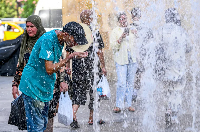 Cooling off in a fountain in Tunis