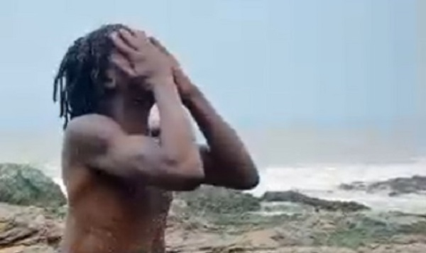 Shatta Wale undergoing a spiritual cleansing ritual