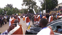 Funeral procession for Uganda's King Oyo Nyimba Kabamba Iguru Rukidi IV