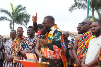 Annoh-Dompreh speaking at the Mampong-Ohum Festival