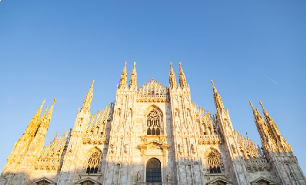View of the facade of Milan Cathedral on December 12th, 2025