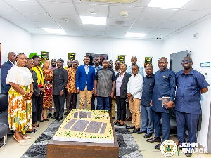 Minister of Energy, John Abdulai Jinapor in a group photo with BPA officials
