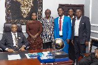 The Ga Mantse with the delegation from Sambus Geospatial Ltd