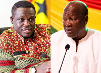 Sam George (L) says there will be agitations if President Mahama (R) doesn't assent to the bill