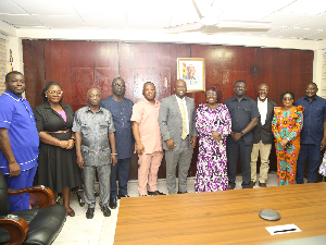 A group photo of Management of ATU, Acting Director of HOTCATT and Ablah Dzifa Gomashie A group photo of Management of ATU, Acting Director of HOTCATT and Ablah Dzifa Gomashie