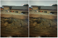A view of the rubble at the collapse site
