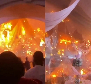 Fire engulfs a wedding reception
