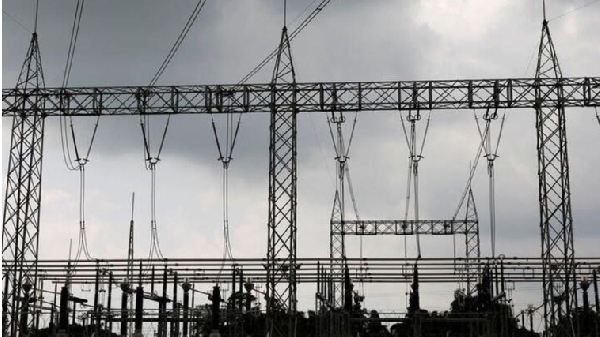 High-tension electrical power lines are seen at the Azura-Edo Independent Power Plant (IPP)