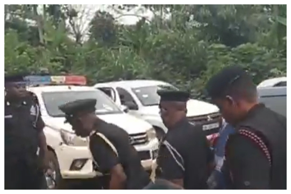 Security personnel have arrived at Omane Boamah's residence to commiserate with the family