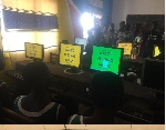 Some students in the Sawla community with their computers from NASCO Feeding Minds