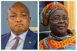 A photo collage of Samuel Okudzeto Ablakwa and Hajia Alima Mahama