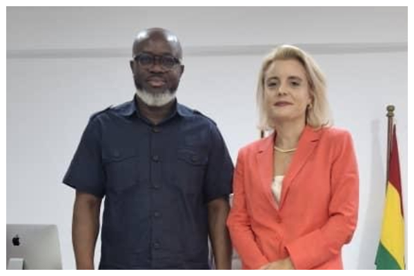 EOCO boss, Raymond Archer (L) and Swiss Ambassador to Ghana Simone Giger (R)