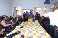 NAPO (in white shirt) interacting with members of the Denkyira Traditional Council