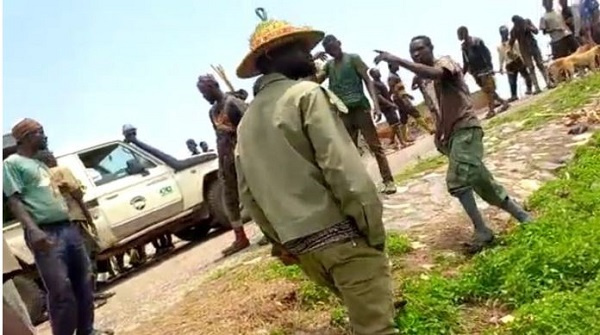 Officers of the Game and Wildlife Department of the Forestry Commission captured in a photo