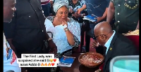 President Akufo-Addo enjoying his kenkey