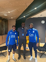 Coach Otto Addo visits Leicester City duo Fatawu Issahaku and Jordan Ayew