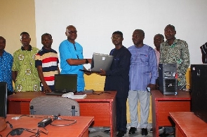 Obuasi Sec Tech gets new computers from past students of the school