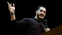 Michigan Senate candidate Abdul El-Sayed speaks at a campaign rally in Grand Rapids