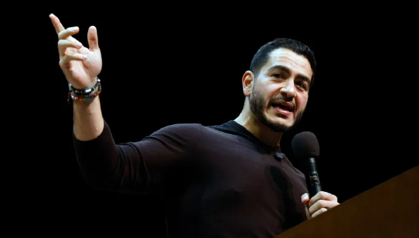 Michigan Senate candidate Abdul El-Sayed speaks at a campaign rally in Grand Rapids