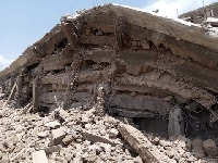 The collapsed building
