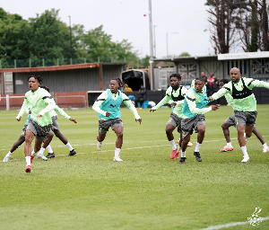 Coach Otto Addo had the full complement of his team during the training session