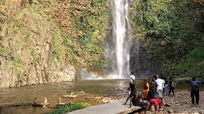 Wli waterfalls had some tourists on Boxing Day