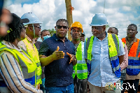 Kwame Governs Agbodza inspecting roads in Gomoa West
