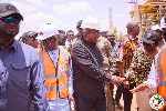 President John Dramani Mahama among other delegation during the tour