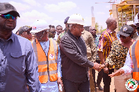 President John Dramani Mahama among other delegation during the tour