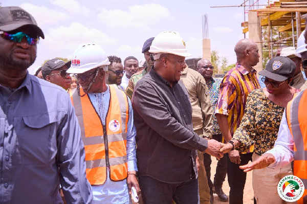 President John Dramani Mahama among other delegation during the tour