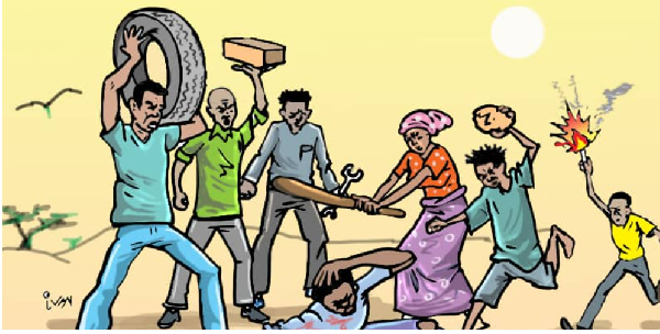 A photo dipicting mob attack