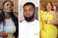 Maame Sika (L), Rev Obofour (Middle) and his wife Queen Ciara (R)