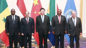 Macky Sall, Abdel Fattah El-Sisi, Xi Jinping, Cyril Ramaphosa, António Guterres at 2019 G20 summit