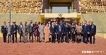 Dr Mahamudu Bawumia in a pose with members of the Diplomatic Corp