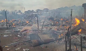 A file photo of the aftermath  of the fire