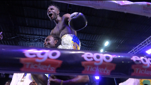 Holy 'Jaw Breaker' after beating Clement Lokko i