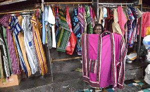 A seller displaying a smock fused design