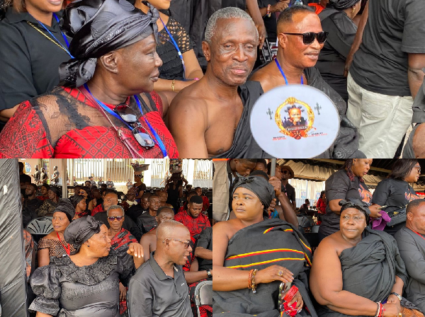 Abusuapanin Kofi Owusu and other mourners at Daddy Lumba's funeral