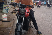 An electric motorcycle used for commercial transport in Gombe, Nigeria