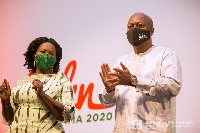 Naana Jane Opoku-Agyemang and John Dramani Mahama during 2020 campaigns | File photo