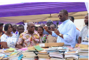 Frank Annoh-Dompreh, speaking during the donation exercise