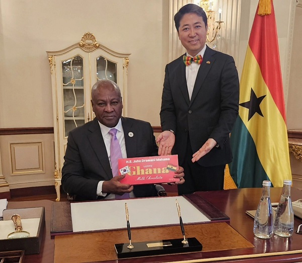 Read the story behind the branded chocolate presented to Mahama in South Korea