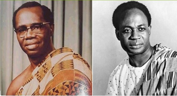 Dr Kofi Abrefa Busia (L), Dr Kwame Nkrumah (R)