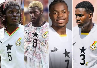 L-R: Caleb Yirenkyi, Kwasi Sibo, Fatawu Issahaku and Ernest Nuamah are Black Stars players